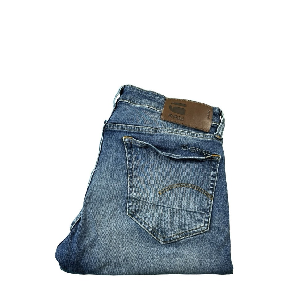 G-Star Raw 3301 Straight Fit Button Fly Mens Jeans Blue Size 31x30